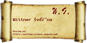 Wittner Ivána névjegykártya